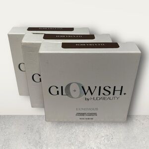 Huda Beauty GloWish Luminous Pressed Powder 13 EXTRA RICH Full Size New LOT OF 3